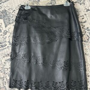 White House Black Market Black Laser-Cut Pencil Skirt